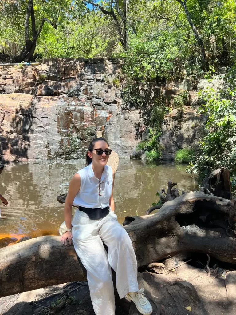 Constanza Massa in Huila waterfalls